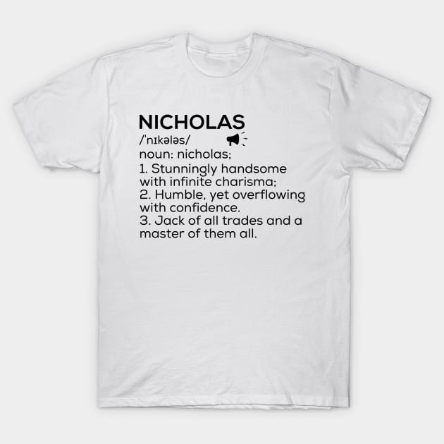 Nicholas Name Definition Nicholas Meaning Nicholas Name Meaning T-Shirt by TeeLogic